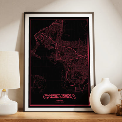 Cartagena Phosphor Map Poster - System Alert