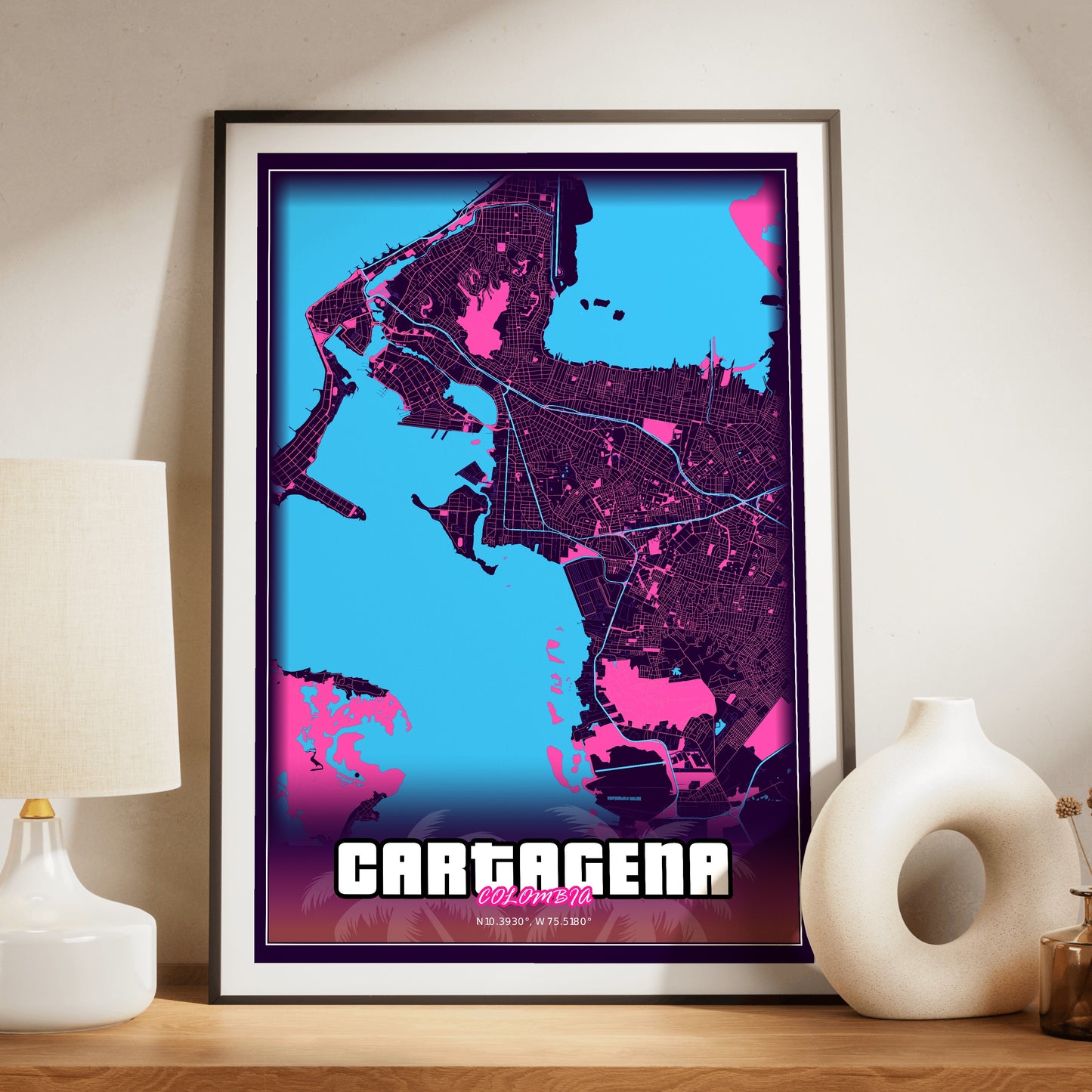 Cartagena GTA Map Poster