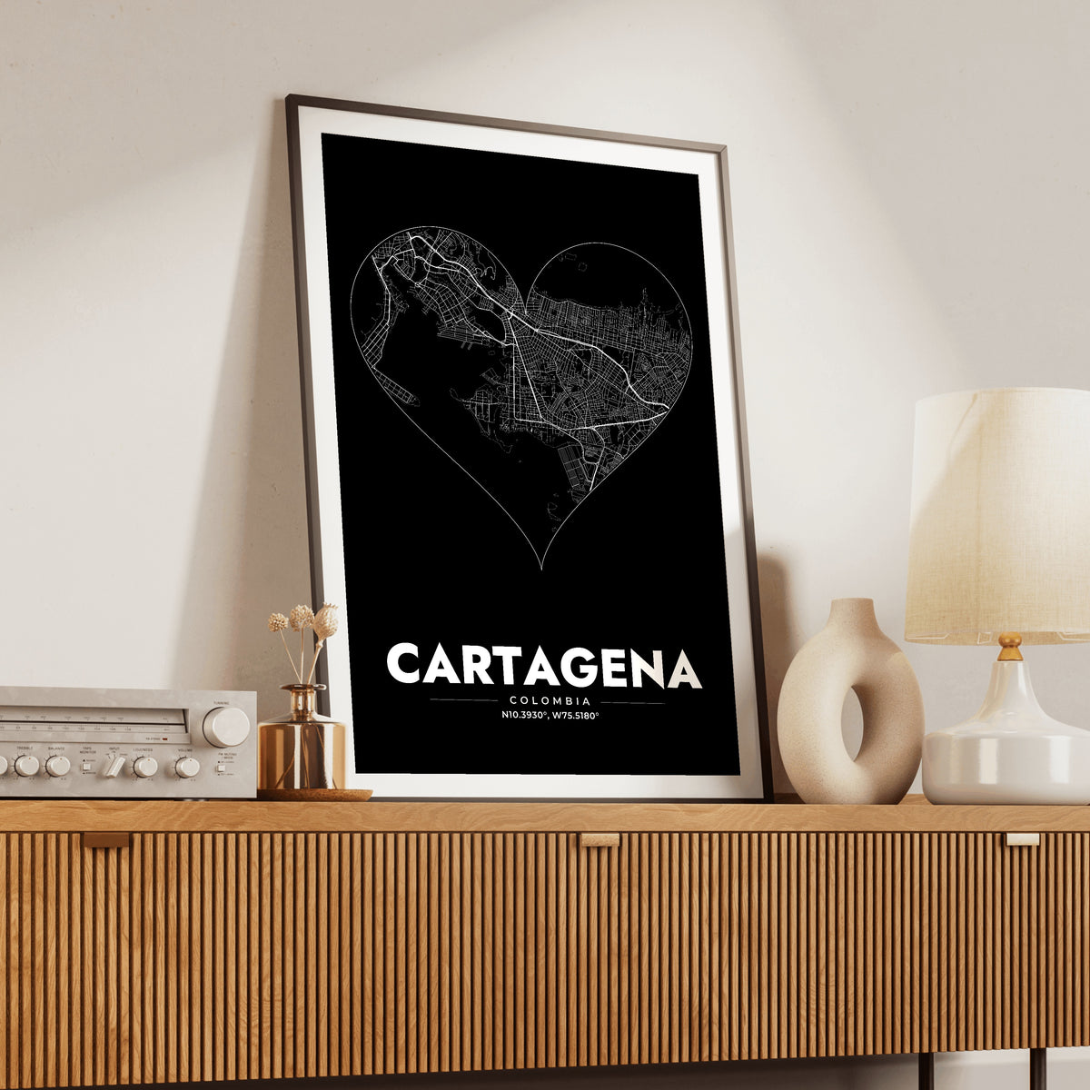 Cartagena Heart Map Poster
