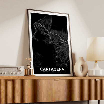 Cartagena Elegant Map Poster