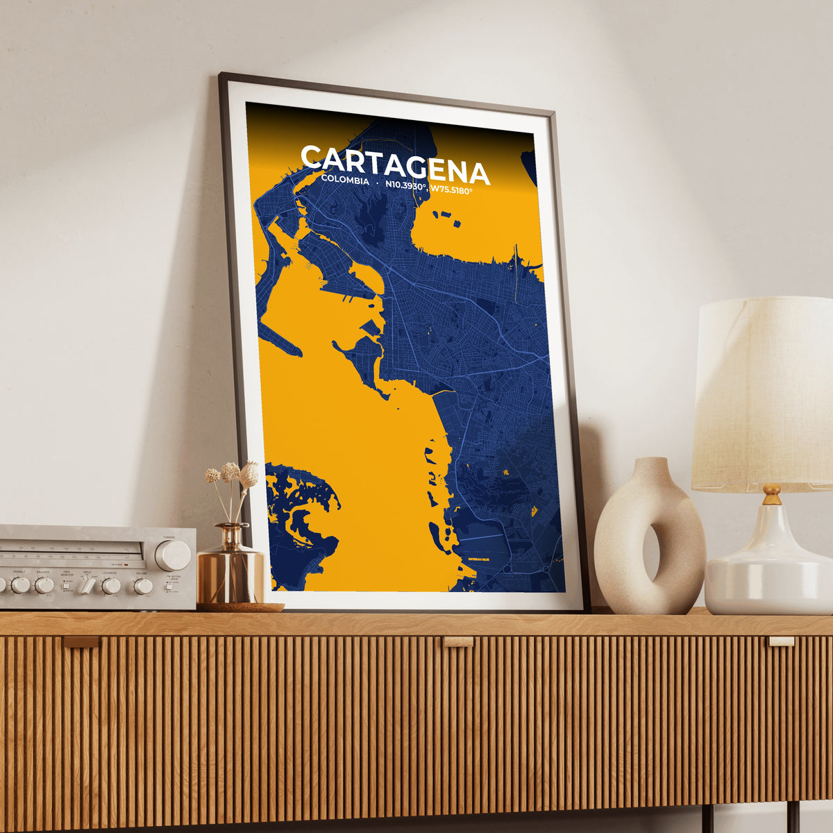 Cartagena Ink Map Poster