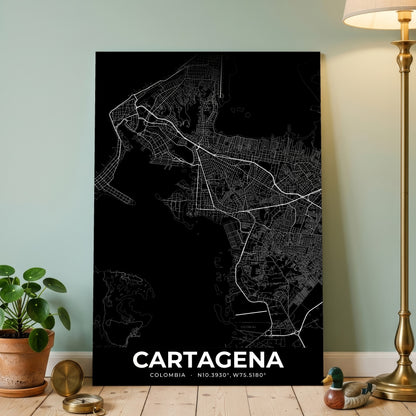 Cartagena Elegant Map Poster