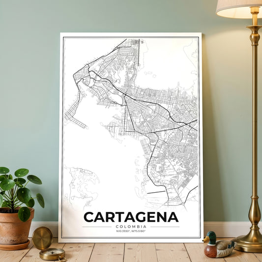 Cartagena Modern Map Poster