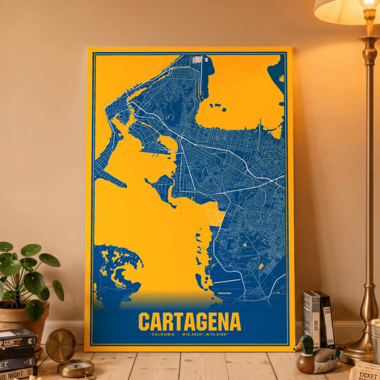 Cartagena Blockbuster Map Poster