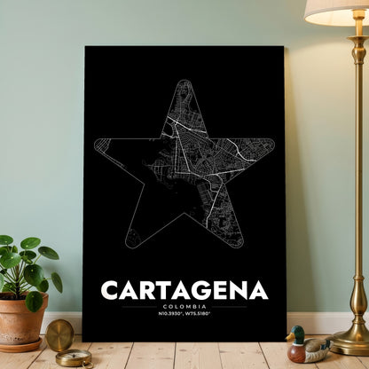 Cartagena Star Map Poster