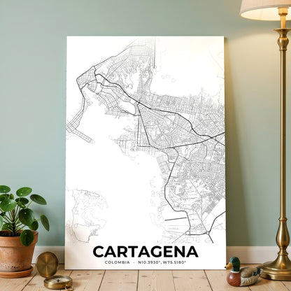 Cartagena Elegant Map Poster