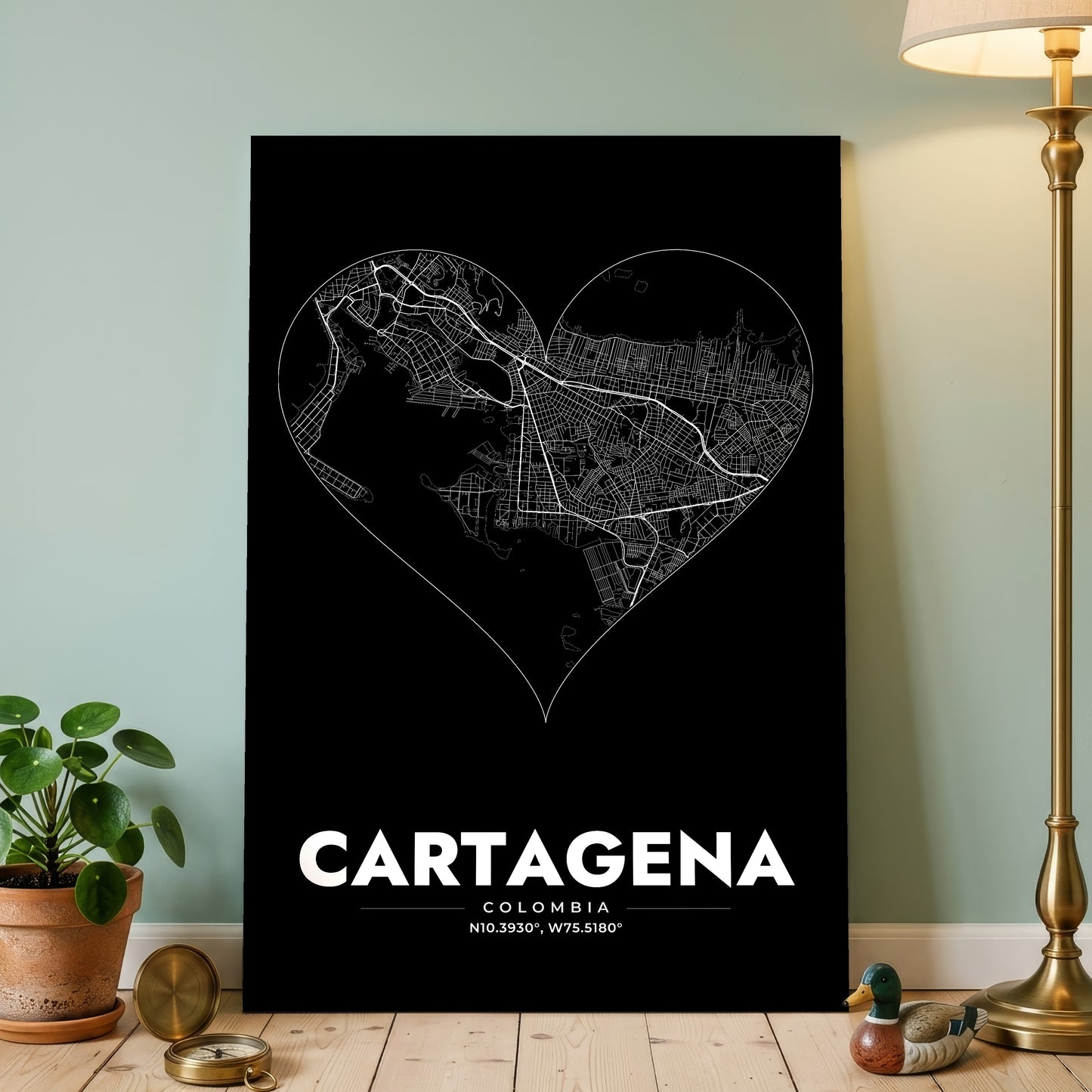 Cartagena Heart Map Poster