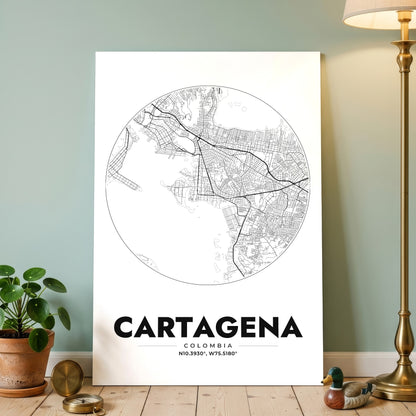 Cartagena Spot Map Poster
