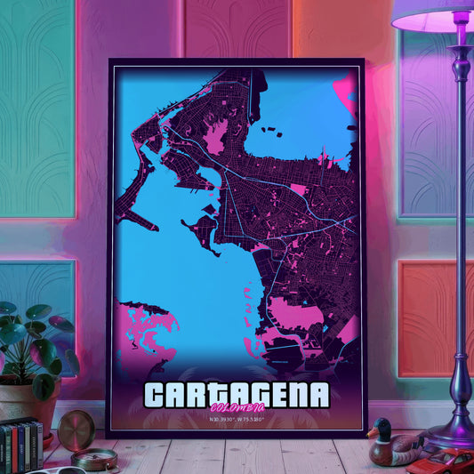 Cartagena GTA Map Poster
