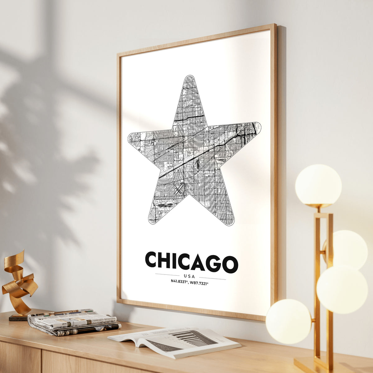 Chicago Star Map Poster