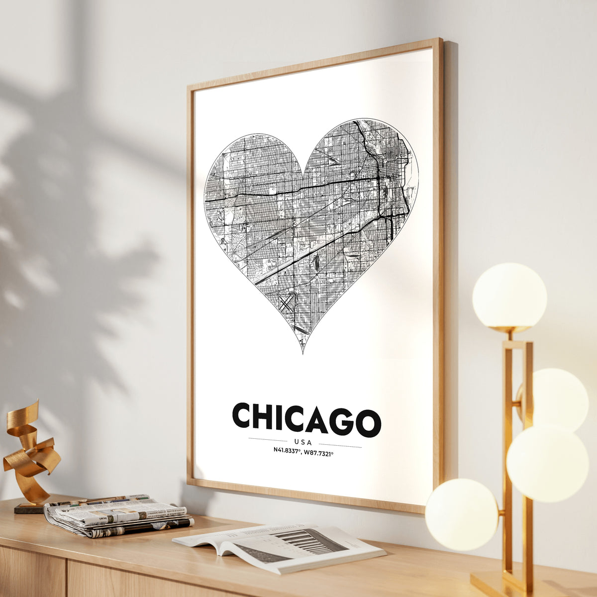 Chicago Heart Map Poster