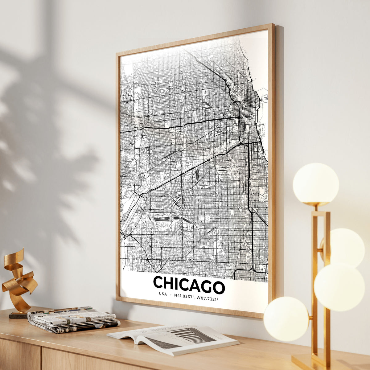 Chicago Elegant Map Poster