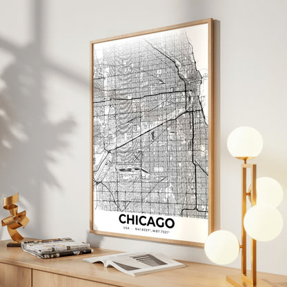 Chicago Elegant Map Poster