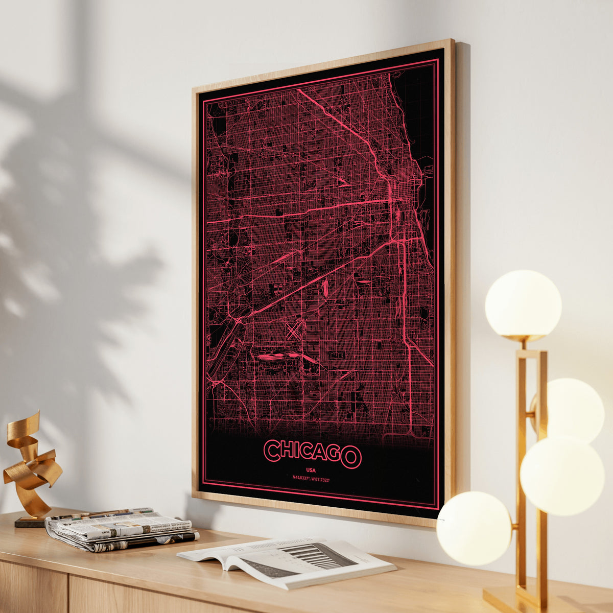 Chicago Phosphor Map Poster - System Alert