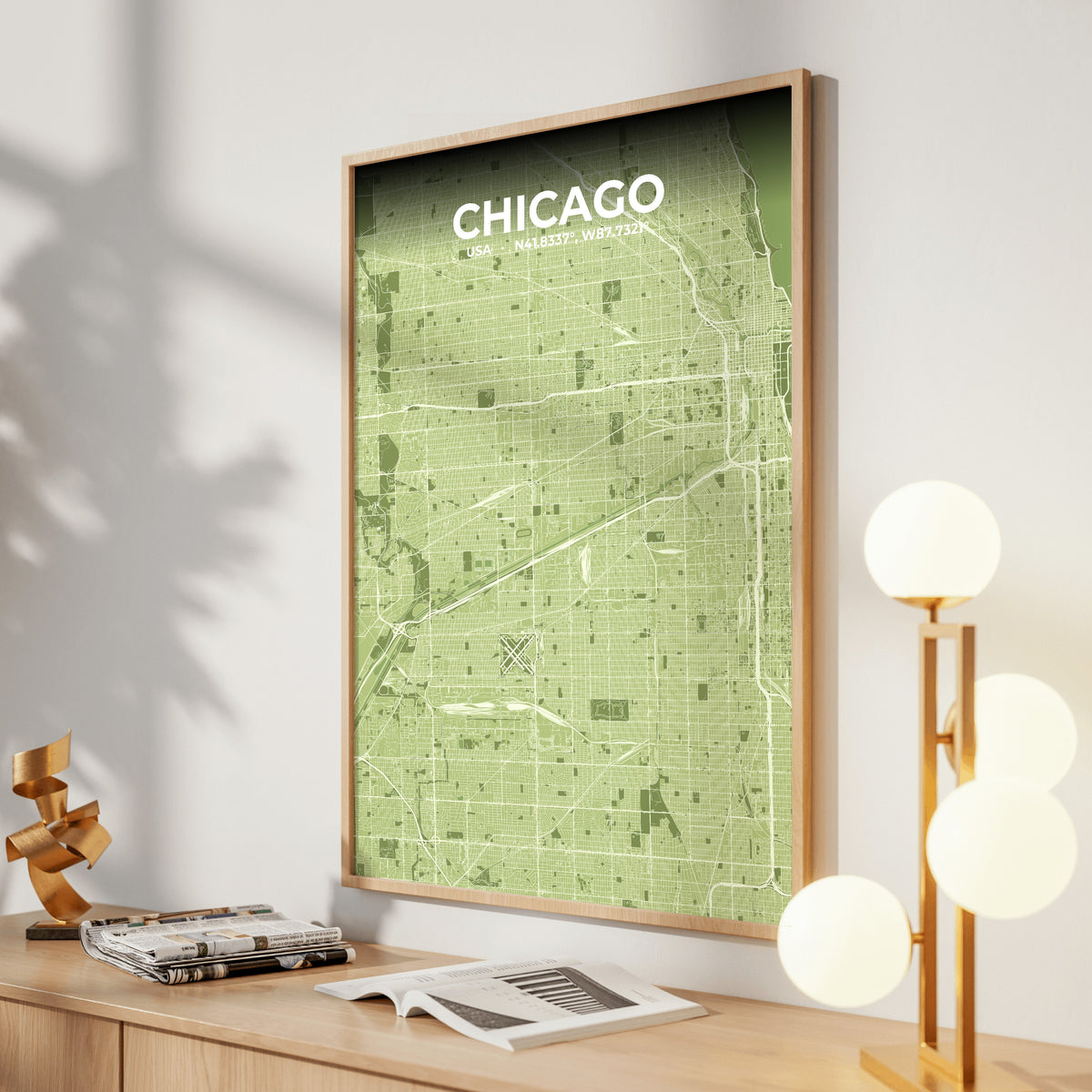 Chicago Grove Map Poster
