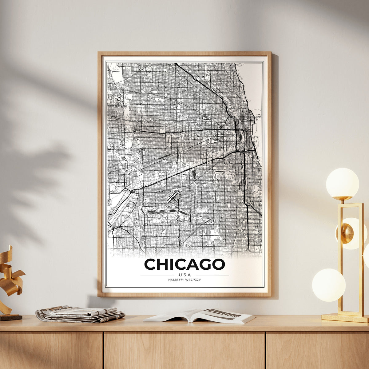 Chicago Modern Map Poster