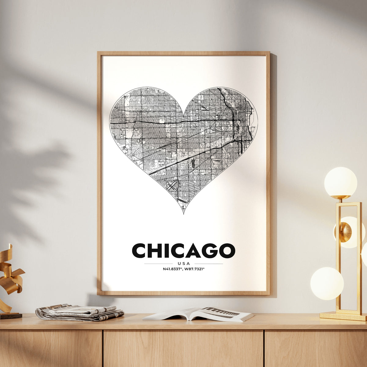 Chicago Heart Map Poster