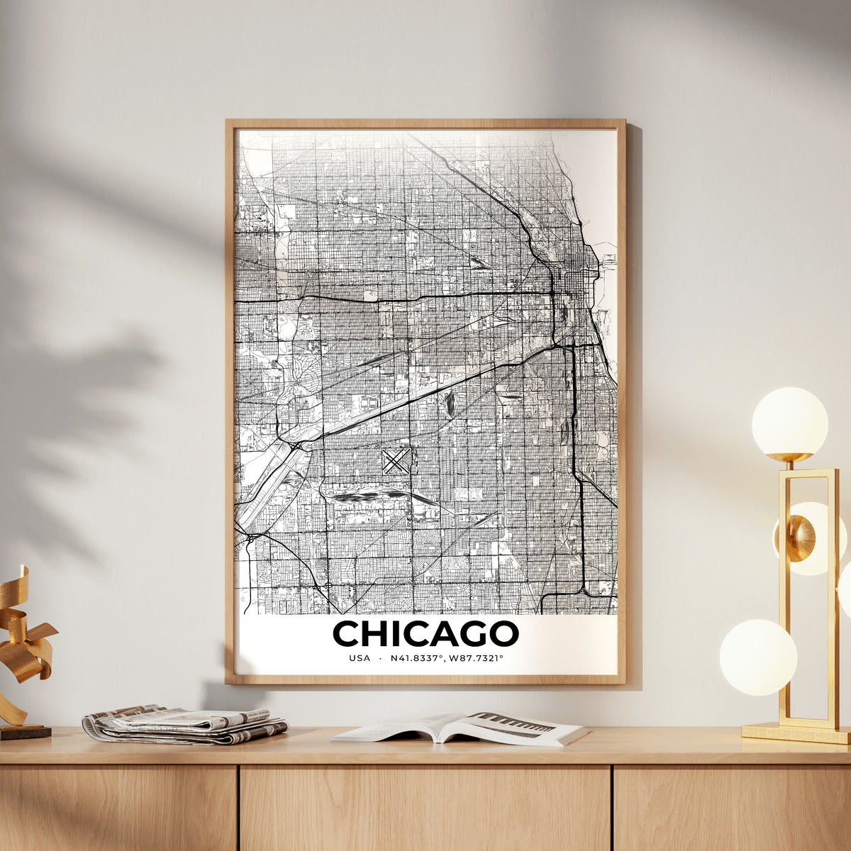 Chicago Elegant Map Poster