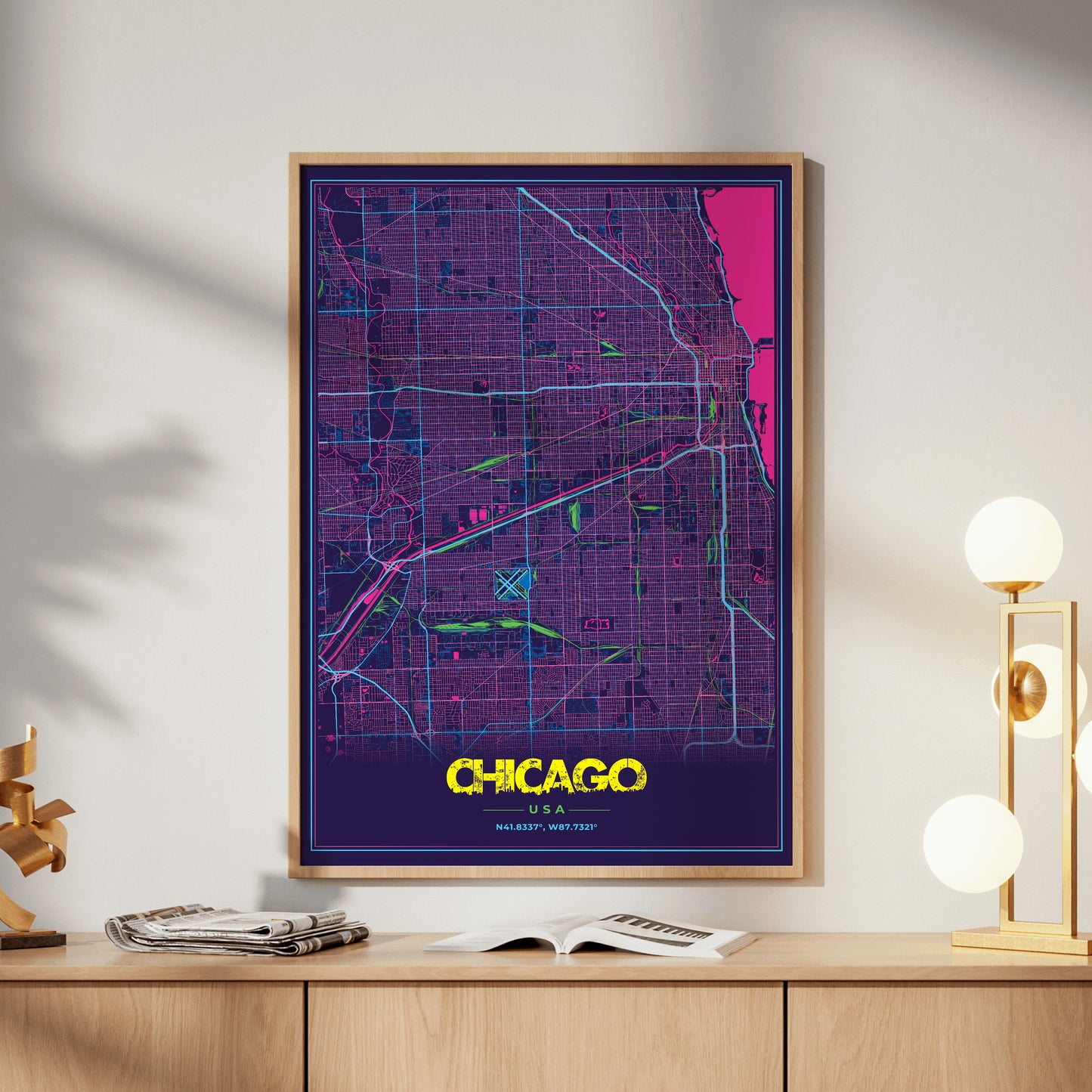 Chicago Cyberpunk Map Poster