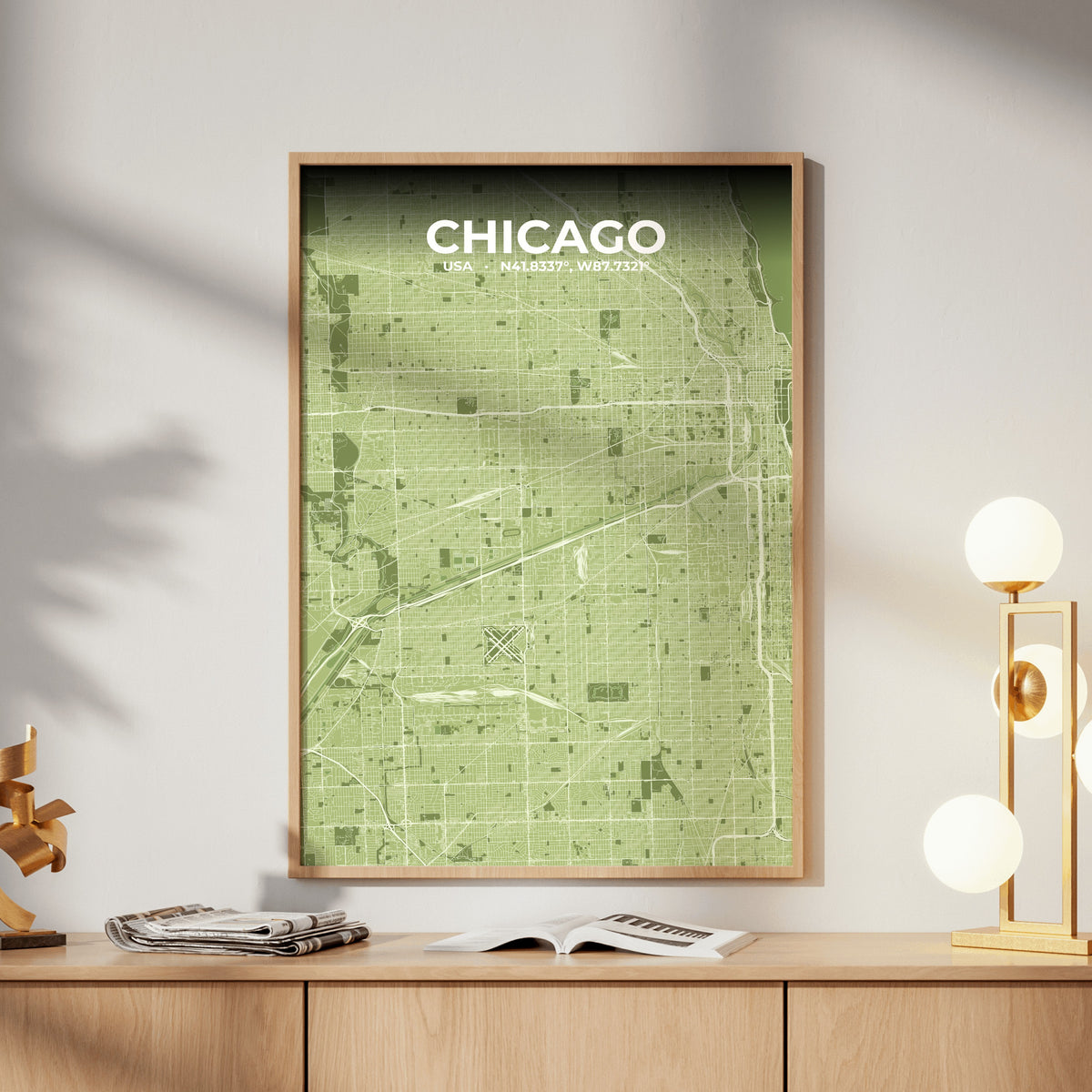 Chicago Grove Map Poster