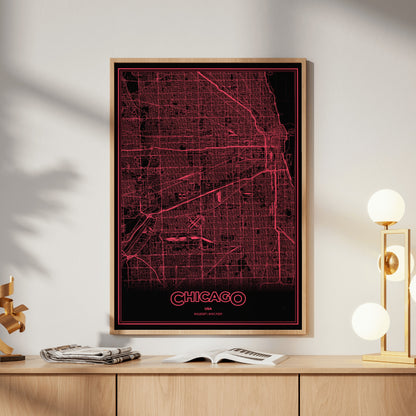 Chicago Phosphor Map Poster - System Alert