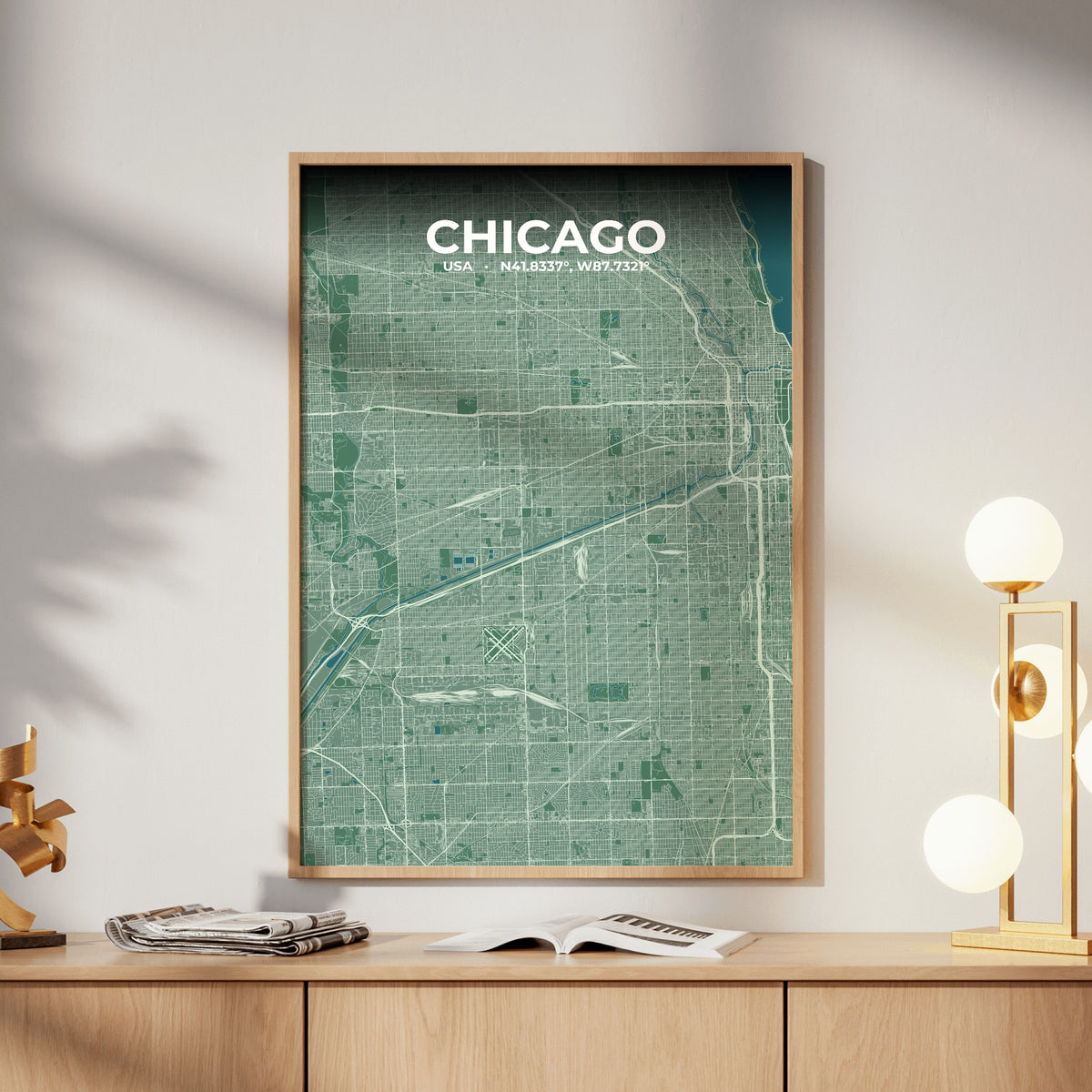 Chicago Mist Map Poster