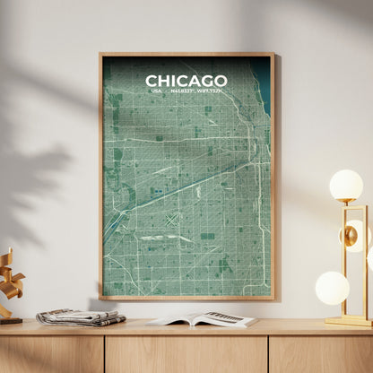 Chicago Mist Map Poster