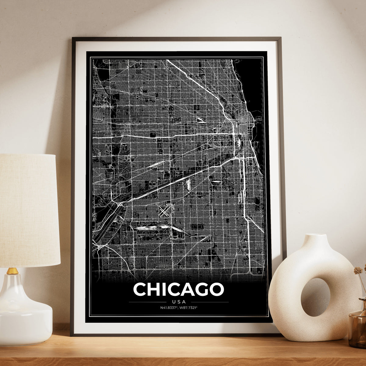 Chicago Modern Map Poster