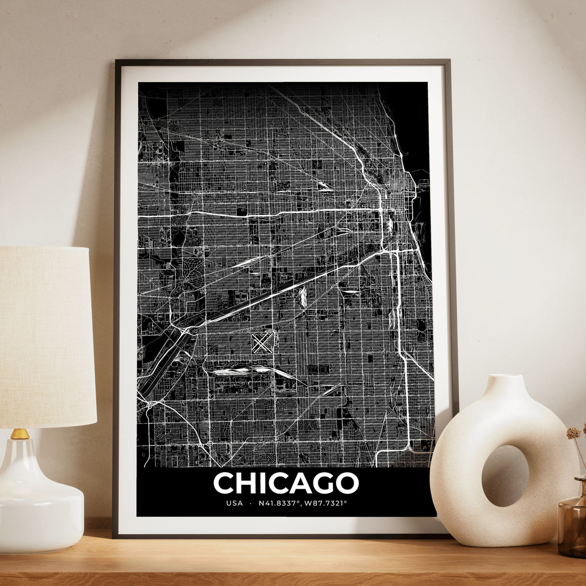 Chicago Elegant Map Poster