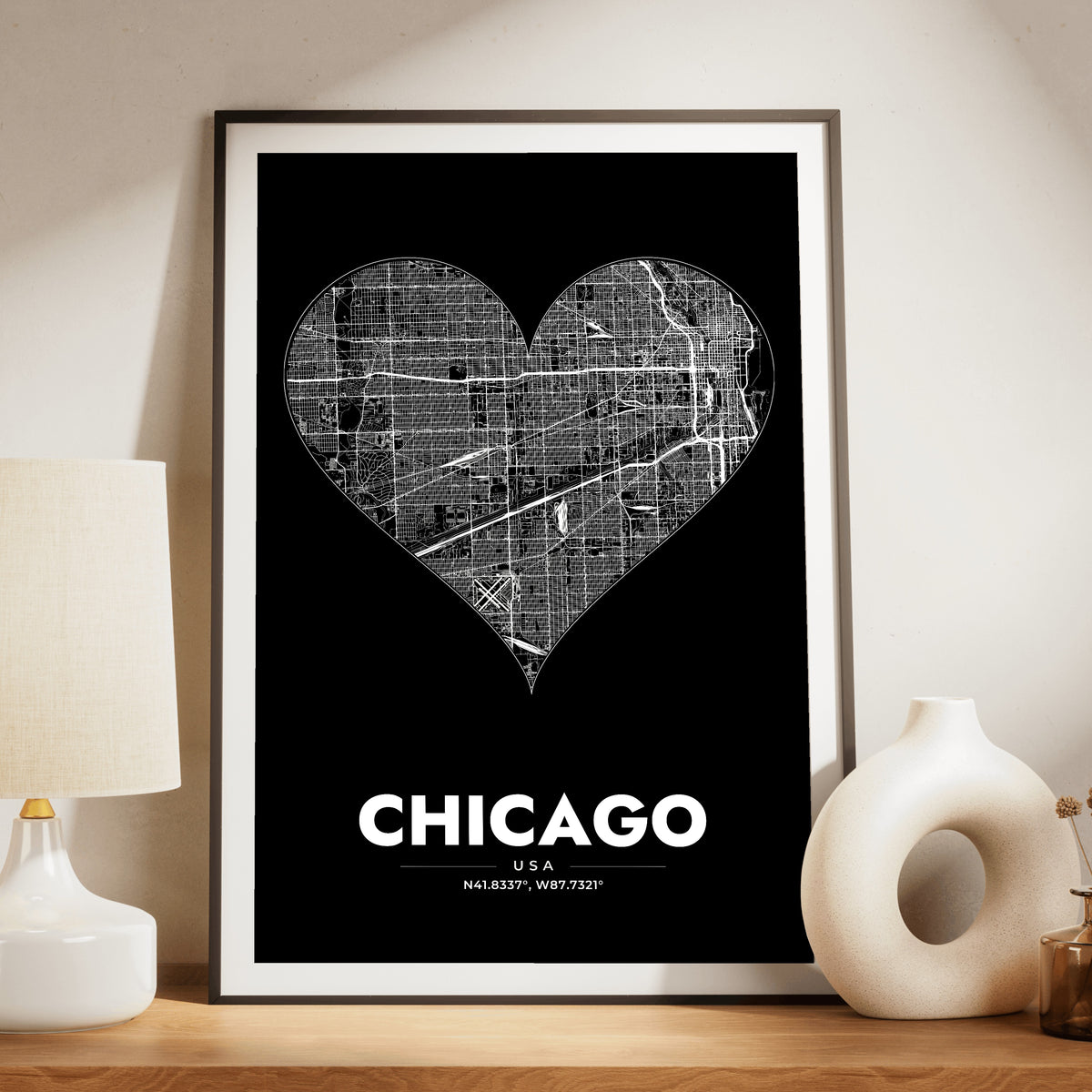 Chicago Heart Map Poster