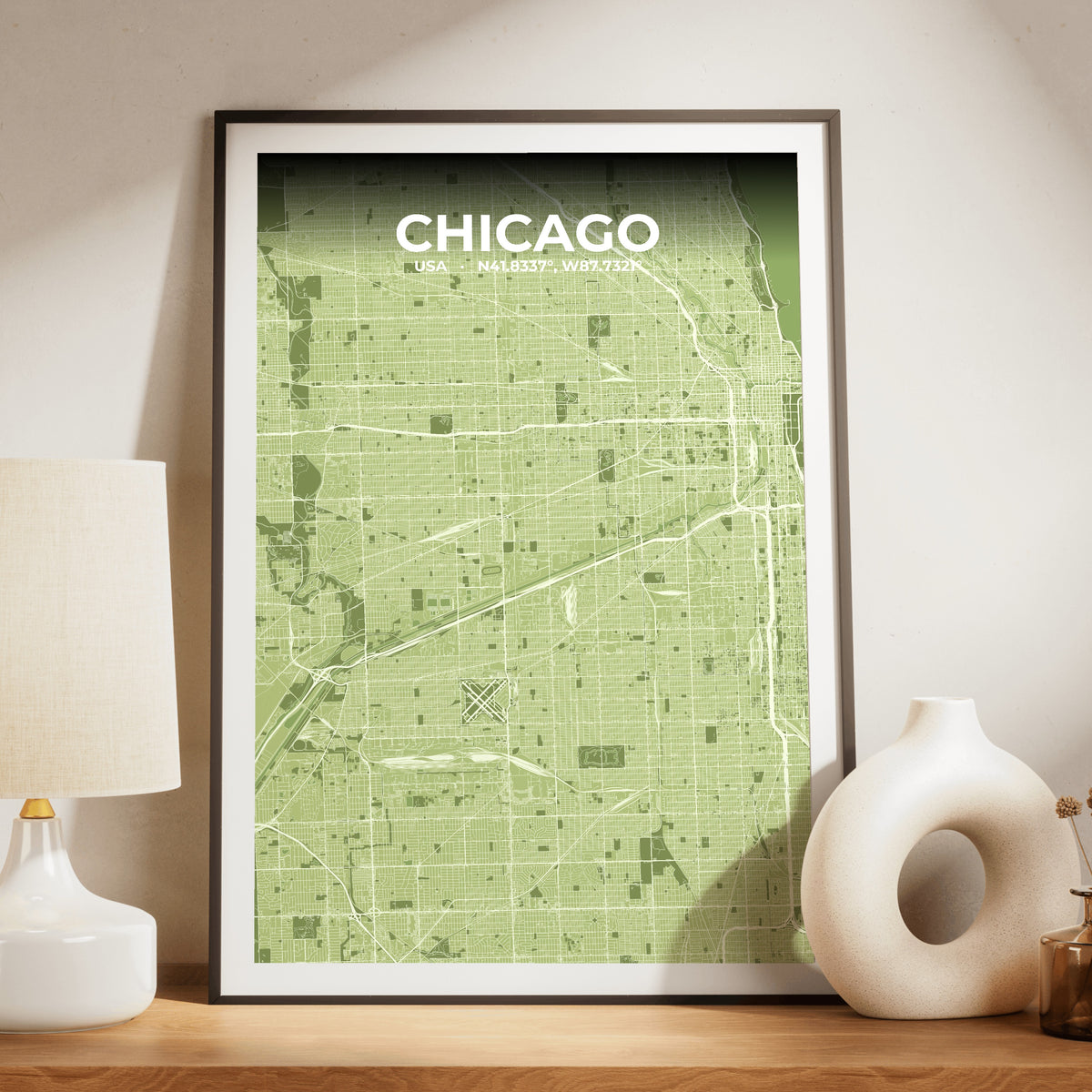 Chicago Grove Map Poster