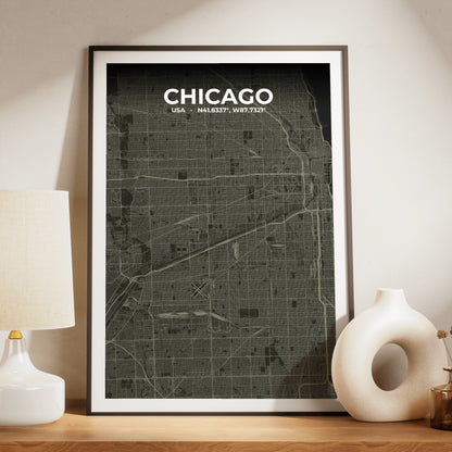 Chicago Sable Map Poster