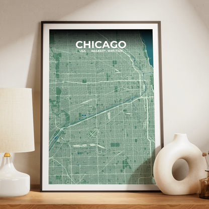 Chicago Mist Map Poster