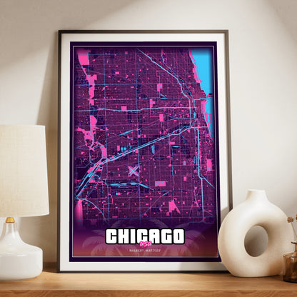 Chicago GTA Map Poster