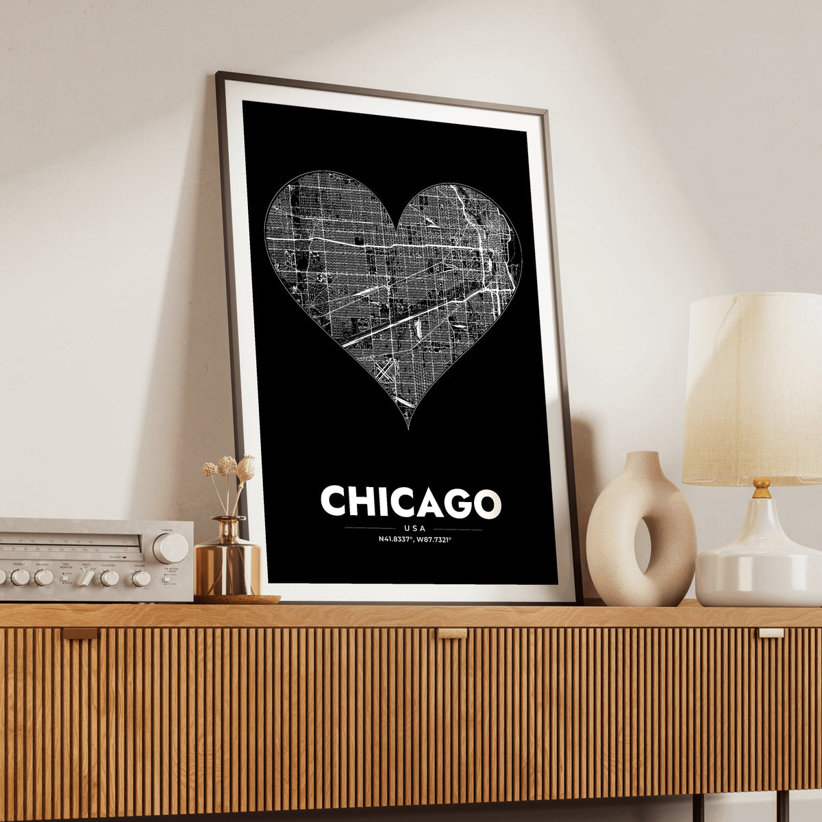 Chicago Heart Map Poster