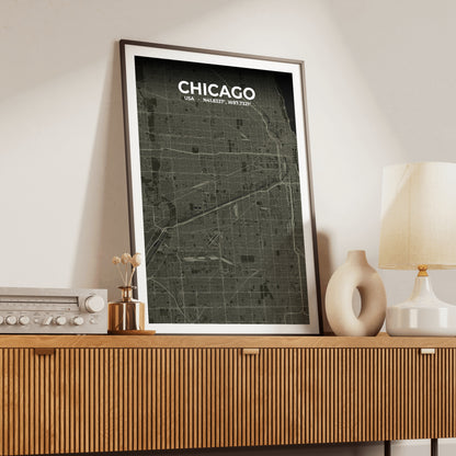 Chicago Sable Map Poster