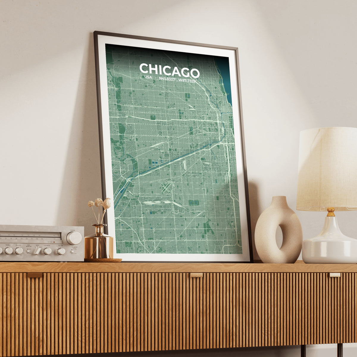 Chicago Mist Map Poster