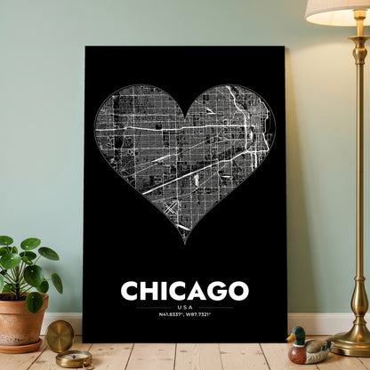 Chicago Heart Map Poster