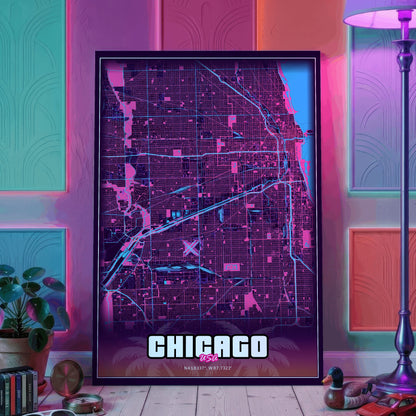 Chicago GTA Map Poster