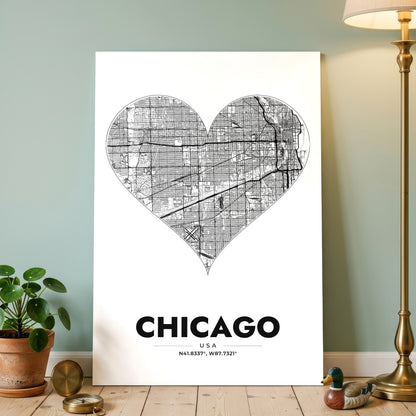 Chicago Heart Map Poster