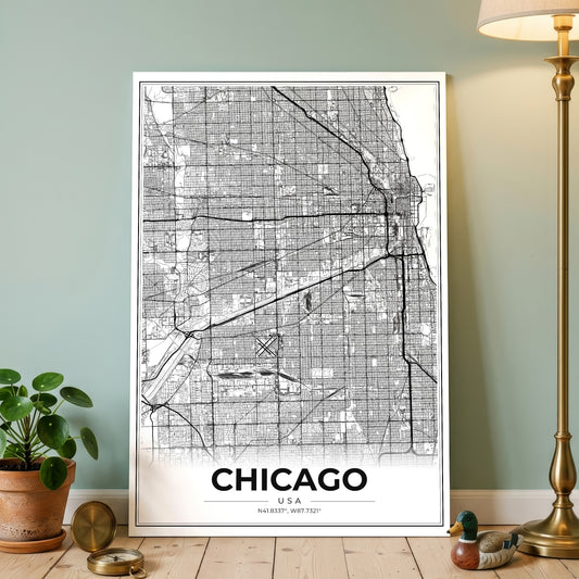 Chicago Modern Map Poster