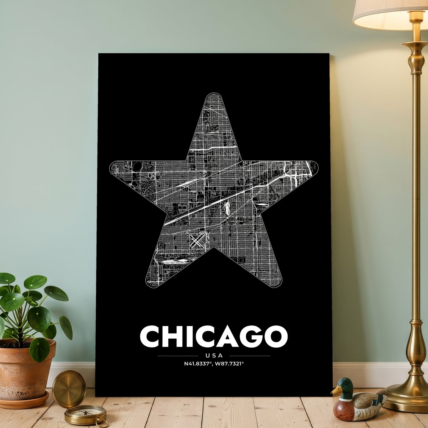 Chicago Star Map Poster