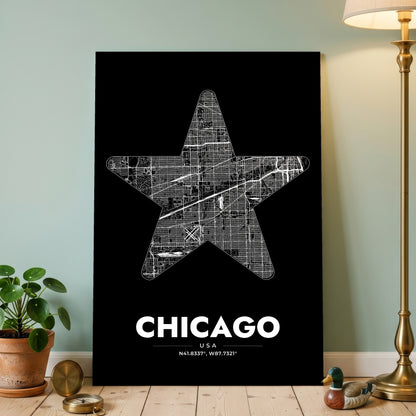 Chicago Star Map Poster