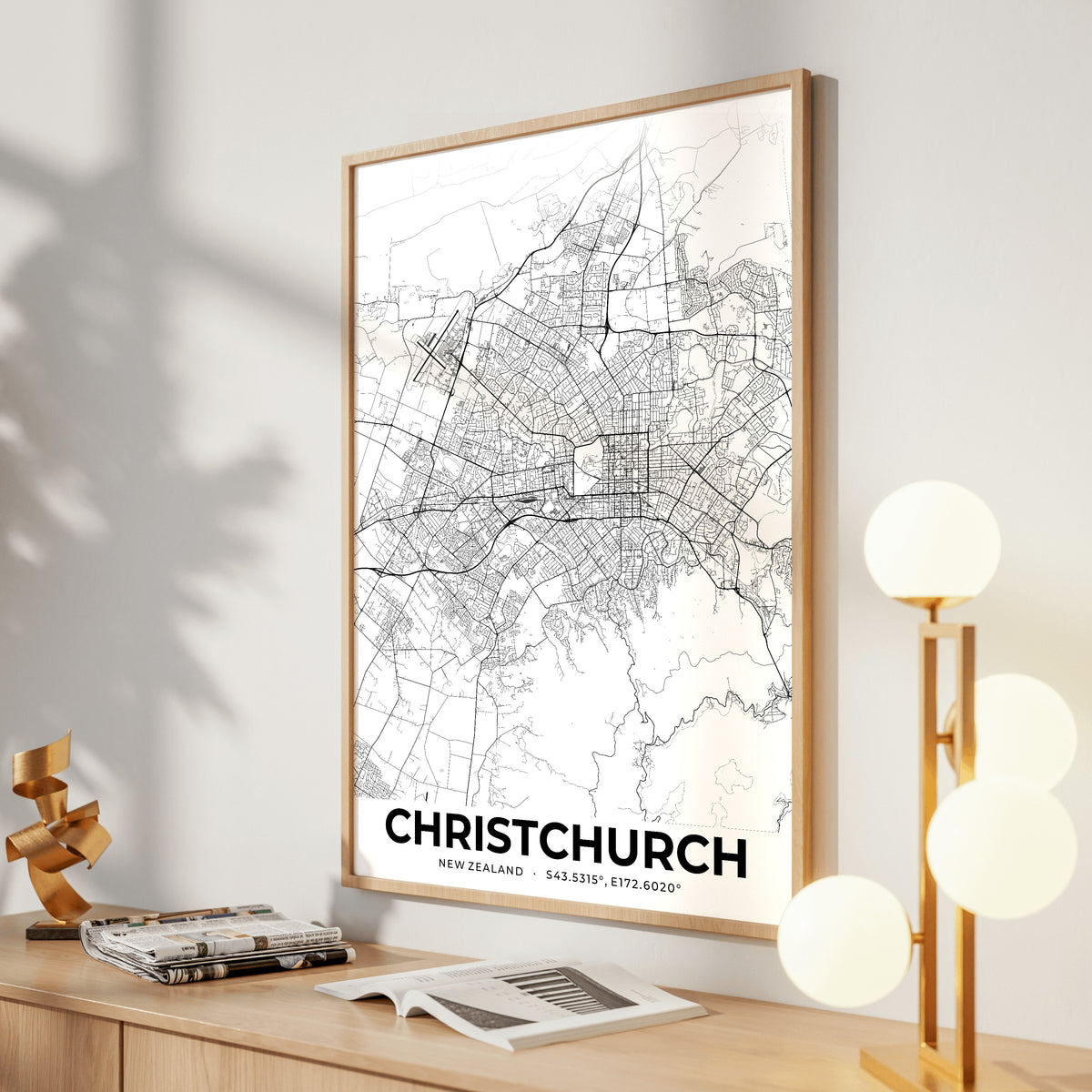 Christchurch Elegant Map Poster