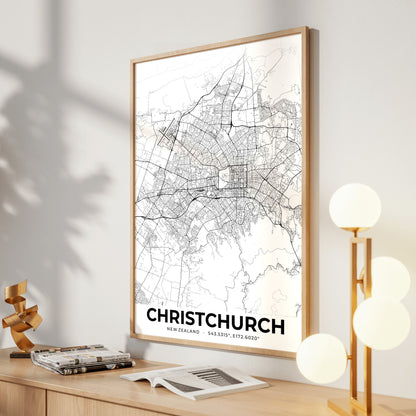 Christchurch Elegant Map Poster