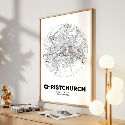 Christchurch Spot Map Poster