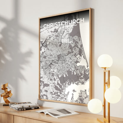 Christchurch Ash Map Poster