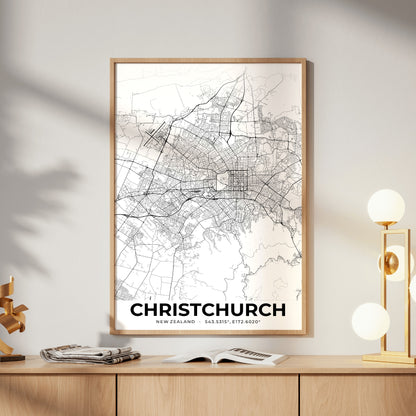Christchurch Elegant Map Poster