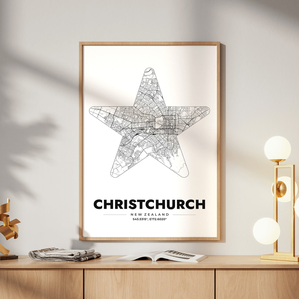 Christchurch Star Map Poster