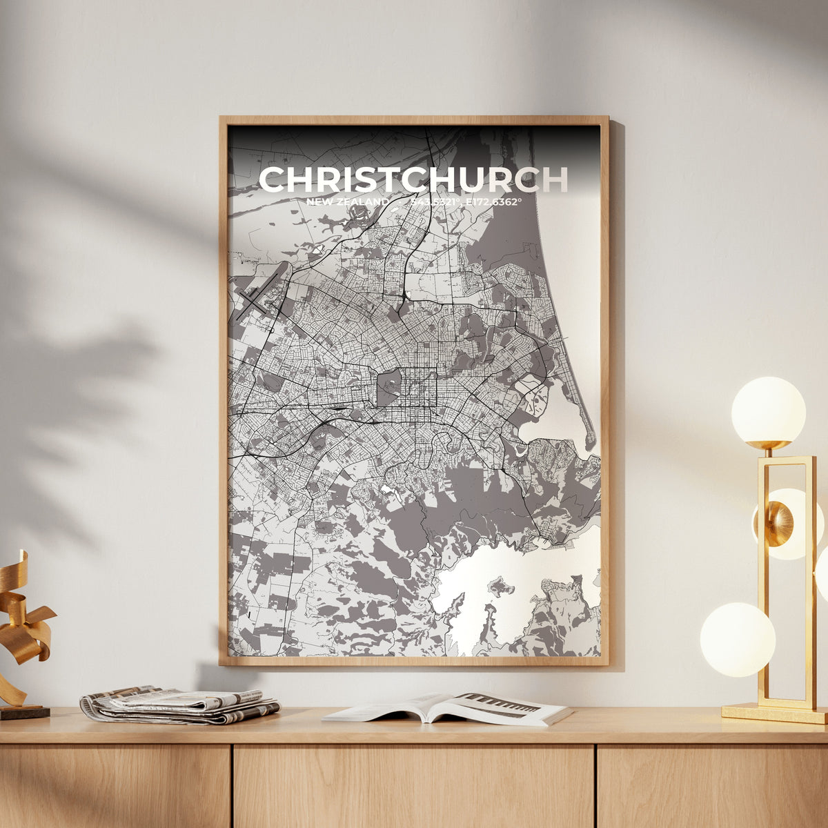 Christchurch Ash Map Poster